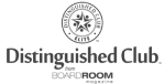 The image shows a logo that reads "Distinguished Club," featuring an emblem with a globe, stars, and the year 2023.